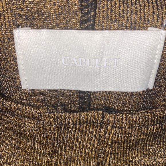 Capulet Lola Bustier Bodycon Dress Speckle Gold/Black Midi Revolve NWT-Sz Small - Picture 6 of 7